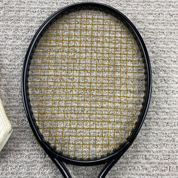 Vintage Slazenger Tennis Racket JELINEK 4 1/2 L Metal Black with Cover Hong Kong - Picture 6 of 13